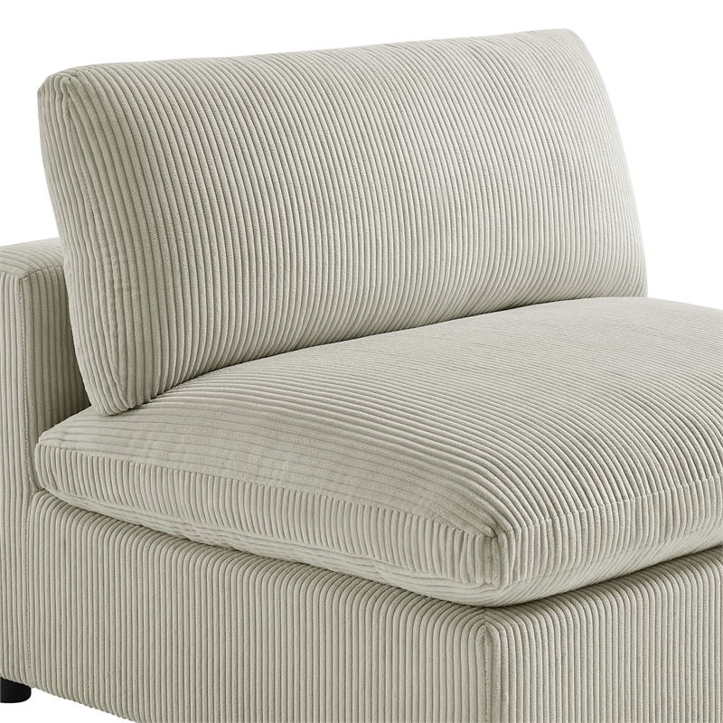 Comfort Pointe Casella Modular Beige Corduroy Fabric 6-Piece Sectional