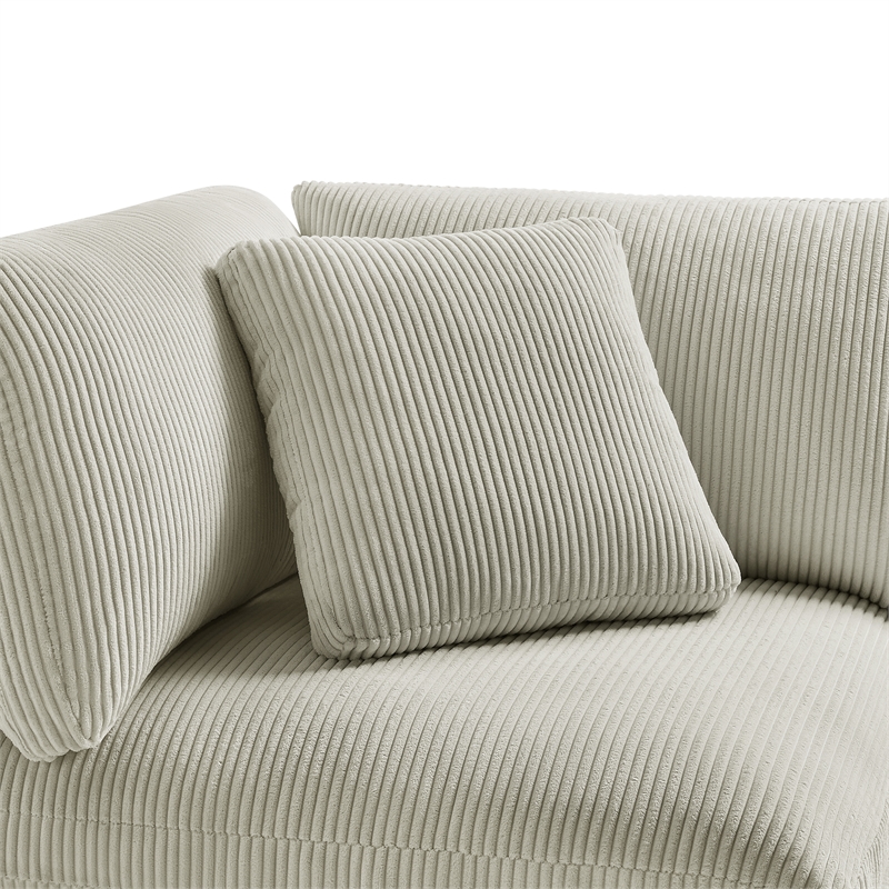 Comfort Pointe Casella Modular Beige Corduroy Fabric 6-Piece Sectional