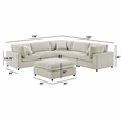 Comfort Pointe Casella Modular Beige Corduroy Fabric 6-Piece Sectional