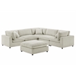 Comfort Pointe Casella Modular Beige Corduroy Fabric 6-Piece Sectional