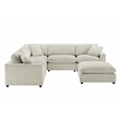 Comfort Pointe Casella Modular Beige Corduroy Fabric 6-Piece Sectional