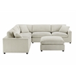 Comfort Pointe Casella Modular Beige Corduroy Fabric 6-Piece Sectional