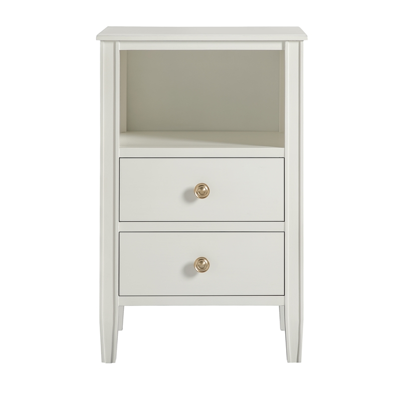 Comfort Pointe Winsley 2-drawer Antique White Painted Wood Storage Nightstand