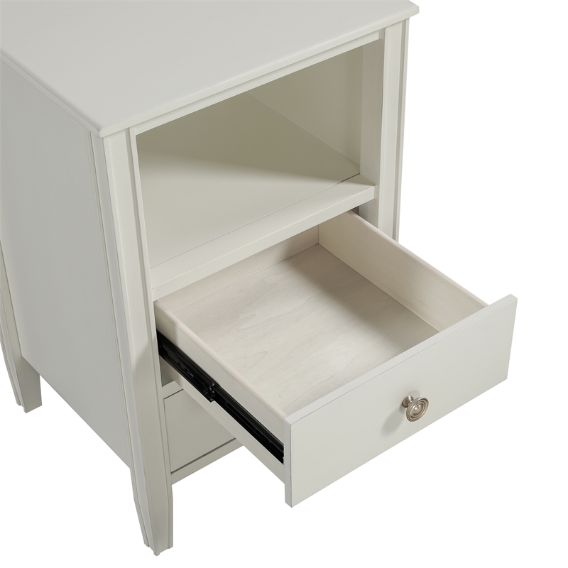 Comfort Pointe Winsley 2-drawer Antique White Painted Wood Storage Nightstand