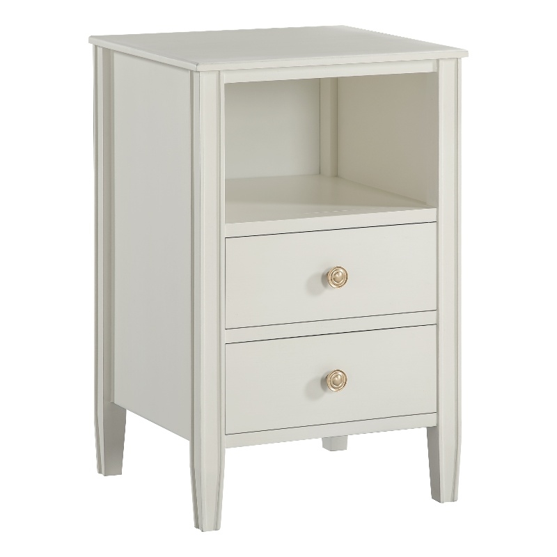 Comfort Pointe Winsley 2-drawer Antique White Painted Wood Storage Nightstand