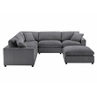 Comfort Pointe Casella Modular Charcoal Corduroy Fabric 6-Piece Sectional