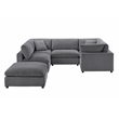 Comfort Pointe Casella Modular Charcoal Corduroy Fabric 6-Piece Sectional