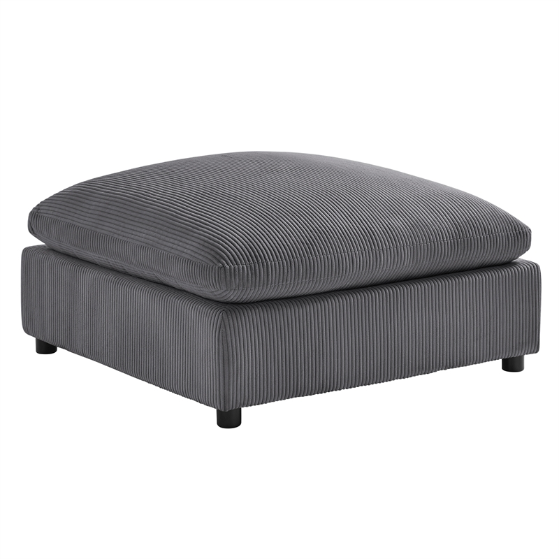 Comfort Pointe Casella Modular Charcoal Corduroy Fabric 6-Piece Sectional