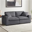 Comfort Pointe Casella Modular Charcoal Corduroy Fabric 2-Piece Sofa