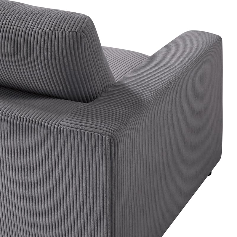 Comfort Pointe Casella Modular Charcoal Corduroy Fabric 2-Piece Sofa