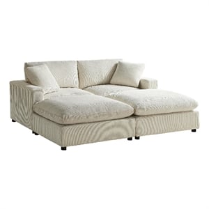 Comfort Pointe asella Modular Beige Corduroy Fabric 4-Piece Chofa