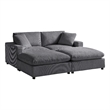 Comfort Pointe Casella Modular Charcoal Corduroy Fabric 4-Piece Chofa
