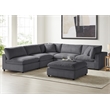 Comfort Pointe Casella Modular Charcoal Corduroy Fabric 6-Piece Nest Sectional
