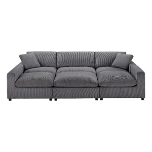 Comfort Pointe Casella Modular Charcoal Corduroy Fabric 6-Piece Nest Sectional