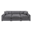 Comfort Pointe Casella Modular Charcoal Corduroy Fabric 6-Piece Nest Sectional