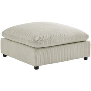 Comfort Pointe Casella Beige Corduroy Fabric XL 40 in. Square Ottoman