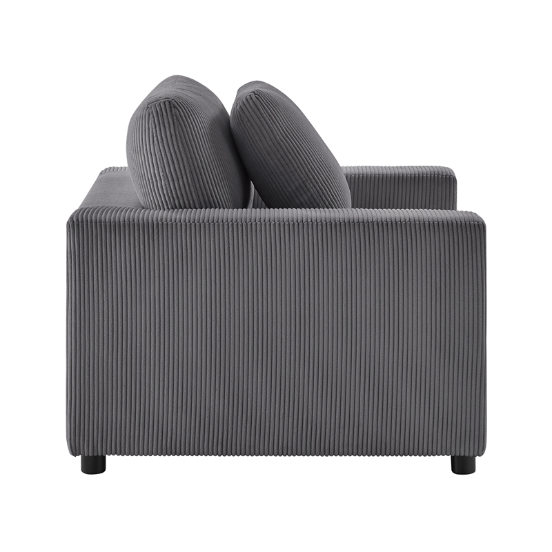 Comfort Pointe Casella Modern Charcoal Corduroy Fabric Arm Chair