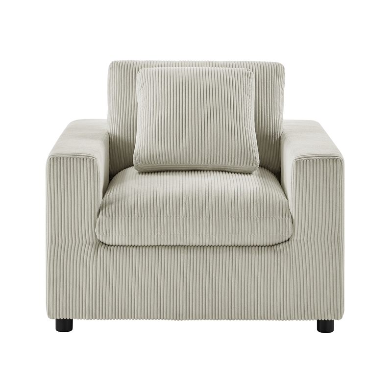 Comfort Pointe Casella Modern Beige Corduroy Fabric Arm Chair