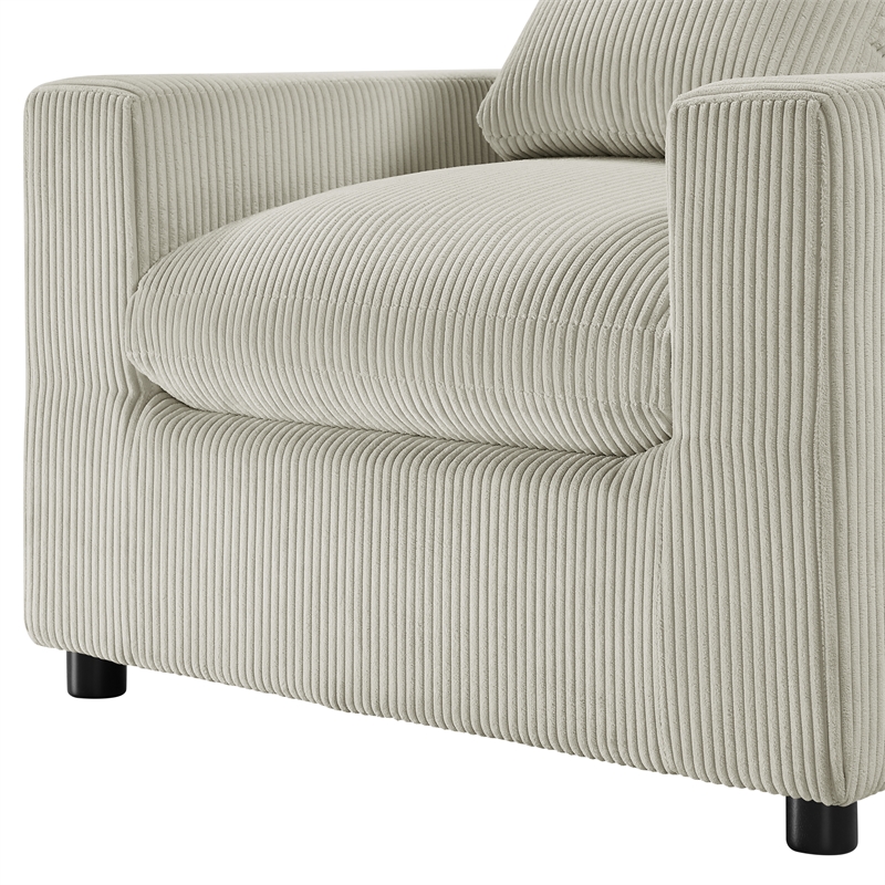 Comfort Pointe Casella Modern Beige Corduroy Fabric Arm Chair