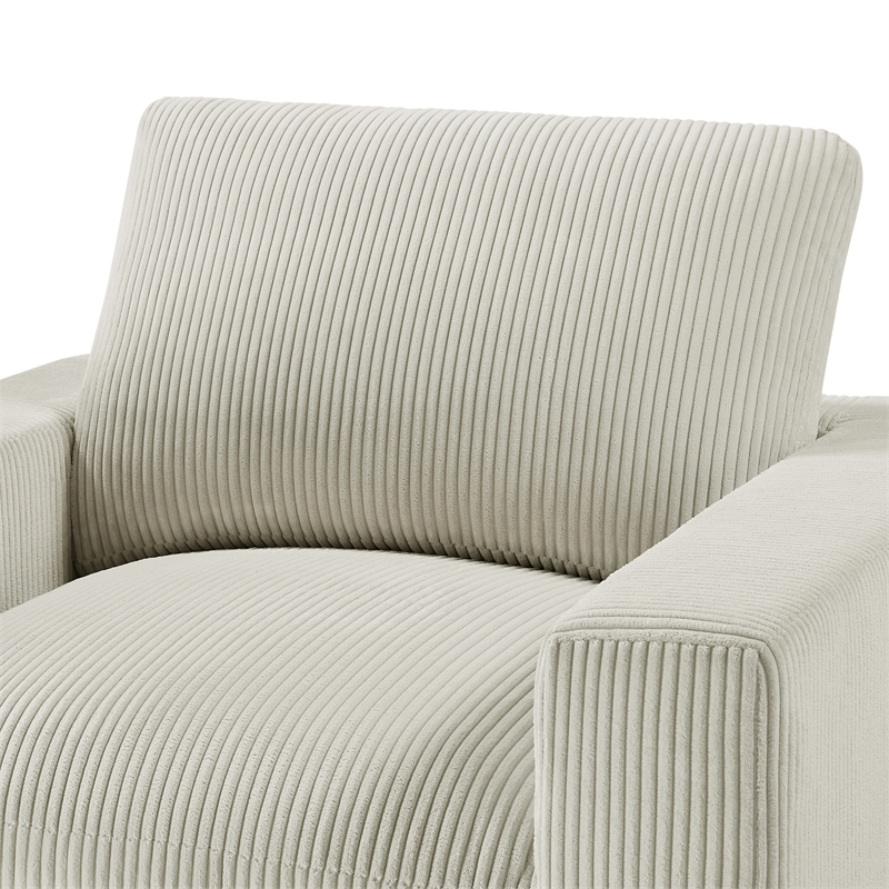 Comfort Pointe Casella Modern Beige Corduroy Fabric Arm Chair