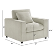 Comfort Pointe Casella Modern Beige Corduroy Fabric Arm Chair
