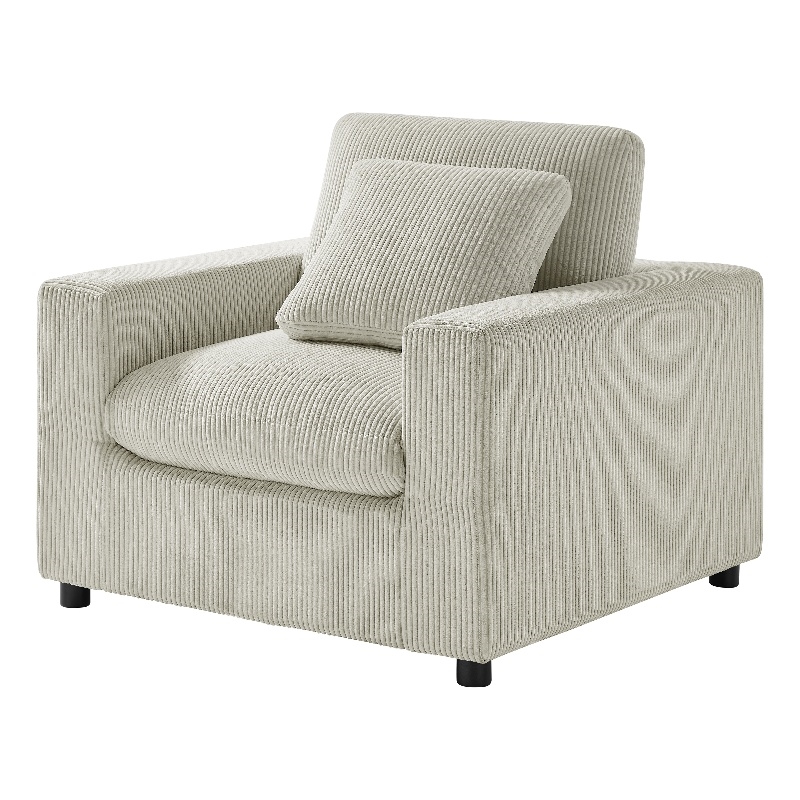 Comfort Pointe Casella Modern Beige Corduroy Fabric Arm Chair
