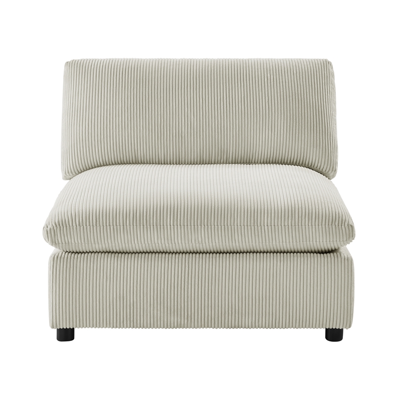 Comfort Pointe Casella Beige Corduroy Fabric Armless Slipper Accent Chair