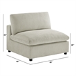 Comfort Pointe Casella Beige Corduroy Fabric Armless Slipper Accent Chair