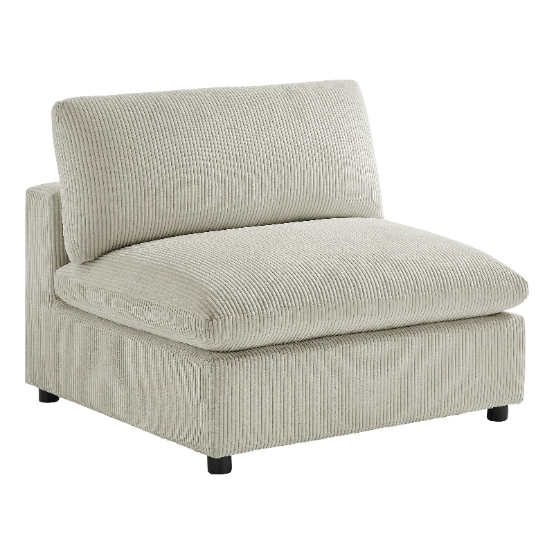 Comfort Pointe Casella Beige Corduroy Fabric Armless Slipper Accent Chair