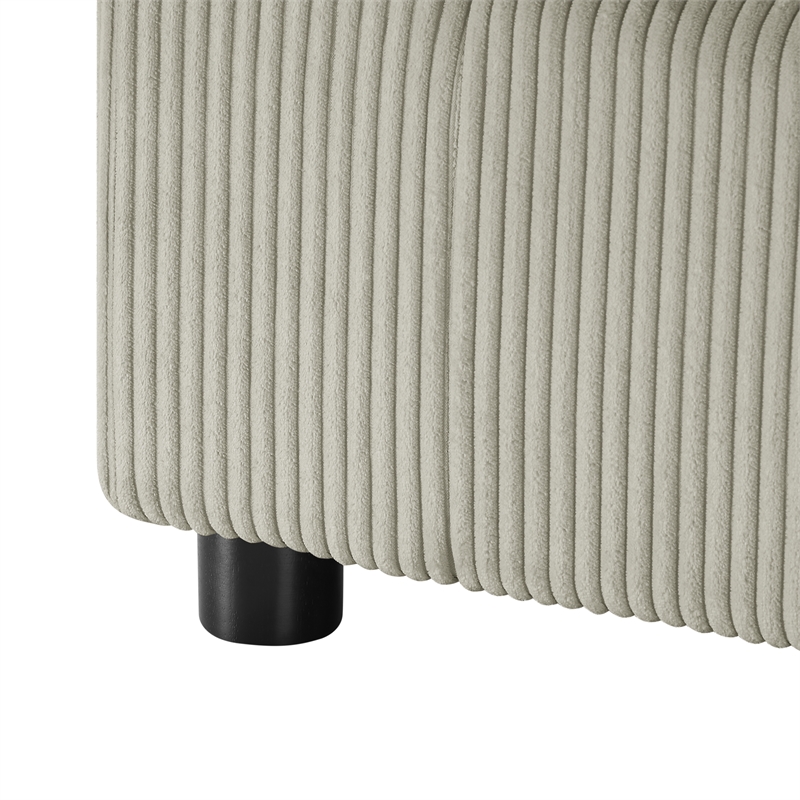 Comfort Pointe Casella Beige Corduroy Fabric Corner Wedge Accent Chair