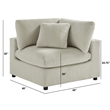 Comfort Pointe Casella Beige Corduroy Fabric Corner Wedge Accent Chair