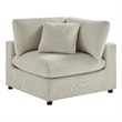 Comfort Pointe Casella Beige Corduroy Fabric Corner Wedge Accent Chair