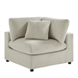 Casella Modular Beige Corduroy Fabric 5-Piece Corner Sectional