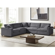 Comfort Pointe Casella Modular Charcoal Corduroy Fabric 5-Piece Sectional