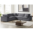 Comfort Pointe Casella Modular Charcoal Corduroy Fabric 5-Piece Sectional
