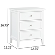Comfort Pointe Lennon 3-drawer White Wood Storage Nightstand