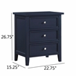 Comfort Pointe Lennon 3-drawer Midnight Blue Wood Nightstand