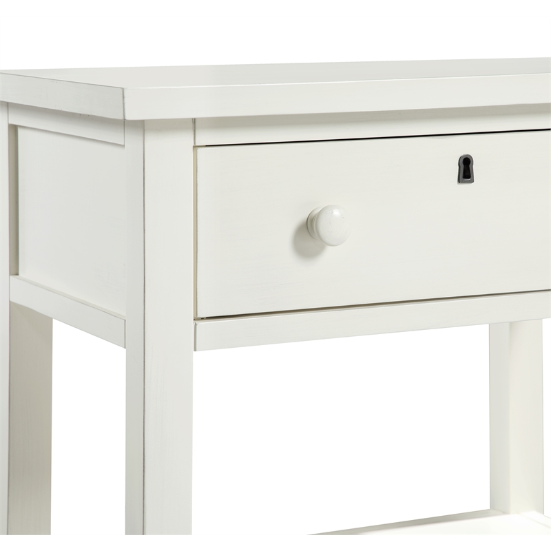 Franklen 1-drawer Antique White Wood Storage Nightstand
