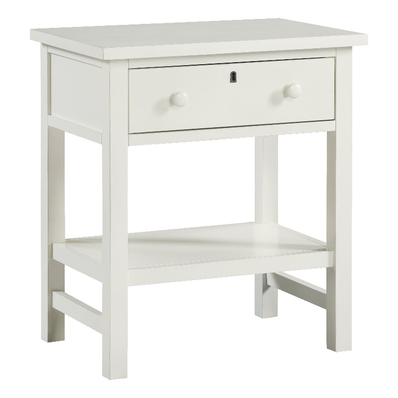 Franklen 1-drawer Antique White Wood Storage Nightstand