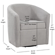 Odessa Barrel Style Swivel Accent chair in Light Gray Performance Fabric