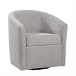 Odessa Barrel Style Swivel Accent chair in Light Gray Performance Fabric