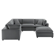 Comfort Pointe Casella Modular 6-Piece Sectional in Charcoal Performance Fabric