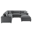 Comfort Pointe Casella Modular 6-Piece Sectional in Charcoal Performance Fabric