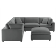 Comfort Pointe Casella Modular 6-Piece Sectional in Charcoal Performance Fabric