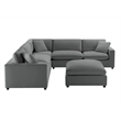 Comfort Pointe Casella Modular 6-Piece Sectional in Charcoal Performance Fabric