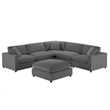 Comfort Pointe Casella Modular 6-Piece Sectional in Charcoal Performance Fabric