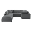 Comfort Pointe Casella Modular 6-Piece Sectional in Charcoal Performance Fabric