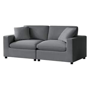 Comfort Pointe Casella Modular 2-Piece Sofa in Charcoal Performance Fabric