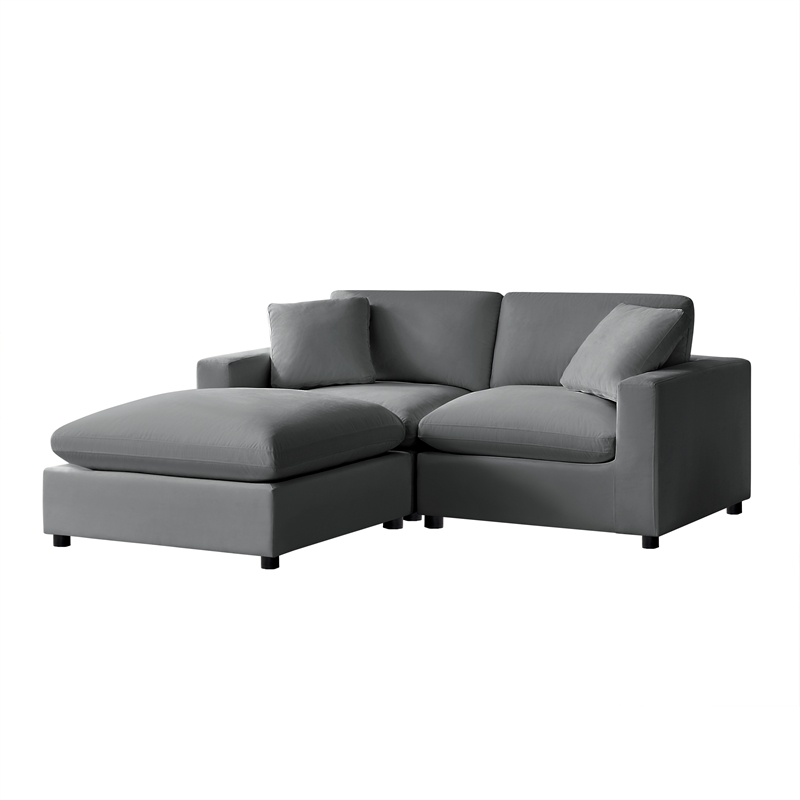 Comfort Pointe Casella Modular 3-piece Chofa in Charcoal Performance Fabric
