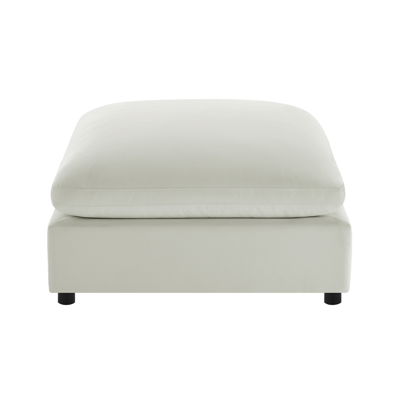 Comfort Pointe Casella Beige Fabric Ottoman in Ivory Performance Fabric